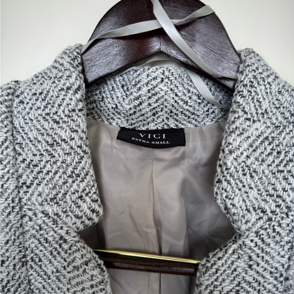 VICI Herringbone Heather Grey Pocketed Coat XS - Picture 8 of 11